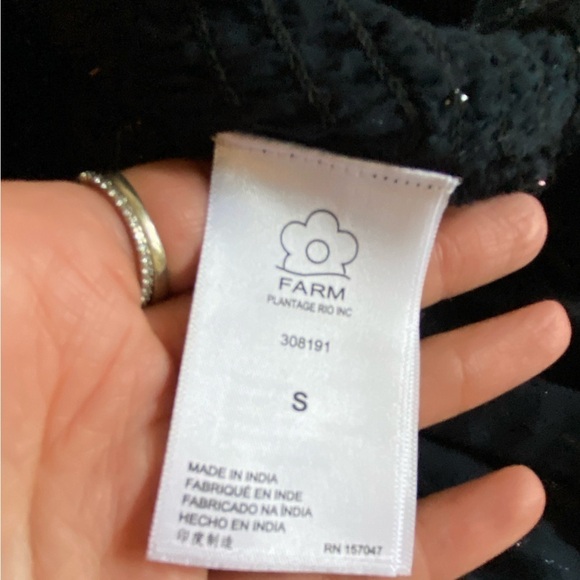 Farm Rio Women’s Lurex Stripes Mini Dress Black Size S Smocked One Sleeve Mini - Picture 7 of 11